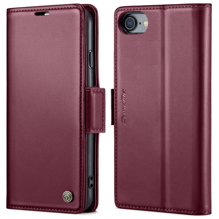 CaseMe 023 ซองใส่โทรศัพท์หนังกันขโมยหัวเข็มขัดลายลิ้นจี่ลายผีเสื้อ, For iPhone 11 Pro, For iPhone 11 Pro Max, For iPhone XS Max, For iPhone XS, For iPhone XR, For iPhone SE 2022/SE 2020/6/7/8, For iPhone 6 Plus/7 Plus/8 Plus