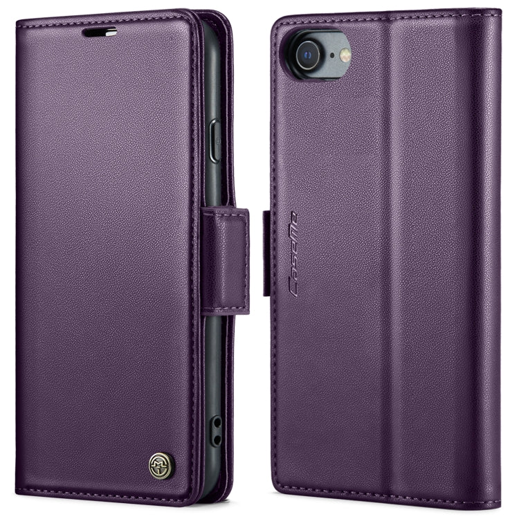 CaseMe 023 ซองใส่โทรศัพท์หนังกันขโมยหัวเข็มขัดลายลิ้นจี่ลายผีเสื้อ, For iPhone 11 Pro, For iPhone 11 Pro Max, For iPhone XS Max, For iPhone XS, For iPhone XR, For iPhone SE 2022/SE 2020/6/7/8, For iPhone 6 Plus/7 Plus/8 Plus