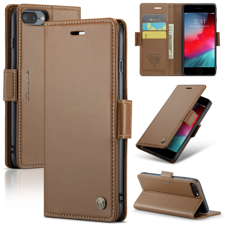 CaseMe 023 ซองใส่โทรศัพท์หนังกันขโมยหัวเข็มขัดลายลิ้นจี่ลายผีเสื้อ, For iPhone 11 Pro, For iPhone 11 Pro Max, For iPhone XS Max, For iPhone XS, For iPhone XR, For iPhone SE 2022/SE 2020/6/7/8, For iPhone 6 Plus/7 Plus/8 Plus