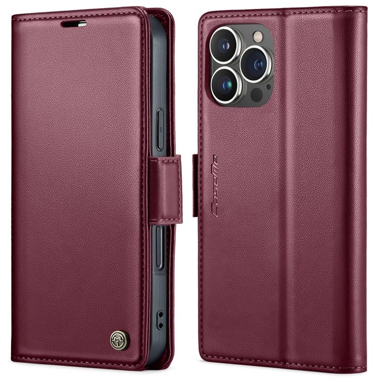 CaseMe 023 ซองใส่โทรศัพท์หนังกันขโมยหัวเข็มขัดลายลิ้นจี่ลายผีเสื้อ, For iPhone 14, For iPhone 15 Pro Max, For iPhone 14 Plus, For iPhone 15 Pro, For iPhone 14 Pro, For iPhone 15 Plus, For iPhone 14 Pro Max, For iPhone 15