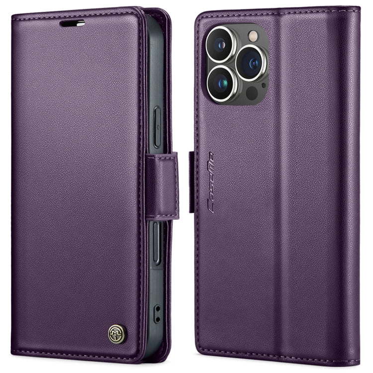 CaseMe 023 ซองใส่โทรศัพท์หนังกันขโมยหัวเข็มขัดลายลิ้นจี่ลายผีเสื้อ, For iPhone 14, For iPhone 15 Pro Max, For iPhone 14 Plus, For iPhone 15 Pro, For iPhone 14 Pro, For iPhone 15 Plus, For iPhone 14 Pro Max, For iPhone 15