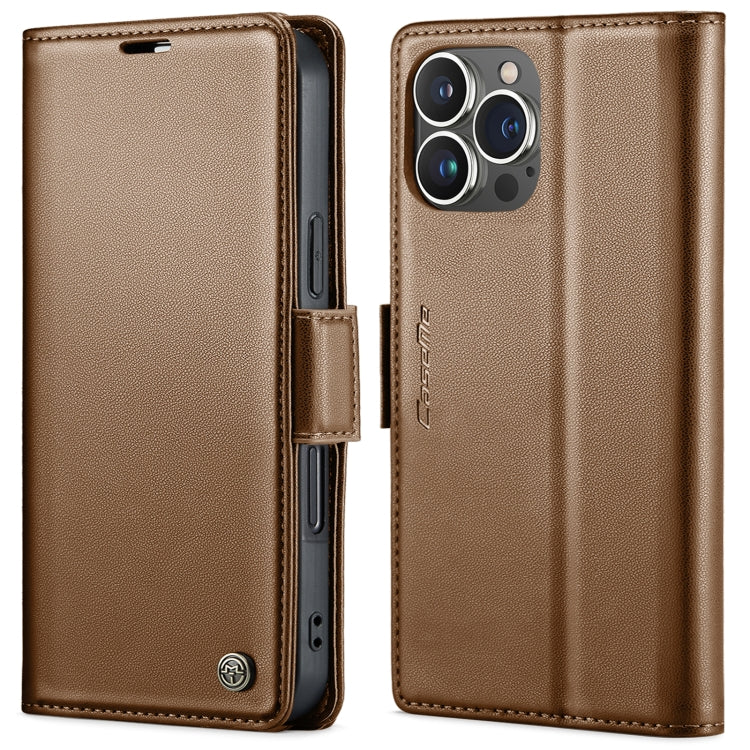 CaseMe 023 ซองใส่โทรศัพท์หนังกันขโมยหัวเข็มขัดลายลิ้นจี่ลายผีเสื้อ, For iPhone 14, For iPhone 15 Pro Max, For iPhone 14 Plus, For iPhone 15 Pro, For iPhone 14 Pro, For iPhone 15 Plus, For iPhone 14 Pro Max, For iPhone 15