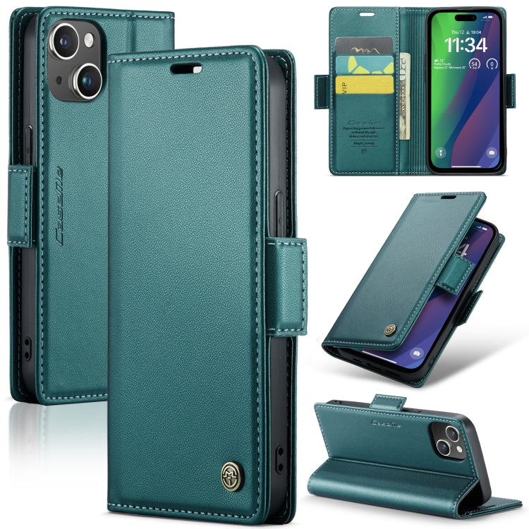 CaseMe 023 ซองใส่โทรศัพท์หนังกันขโมยหัวเข็มขัดลายลิ้นจี่ลายผีเสื้อ, For iPhone 14, For iPhone 15 Pro Max, For iPhone 14 Plus, For iPhone 15 Pro, For iPhone 14 Pro, For iPhone 15 Plus, For iPhone 14 Pro Max, For iPhone 15
