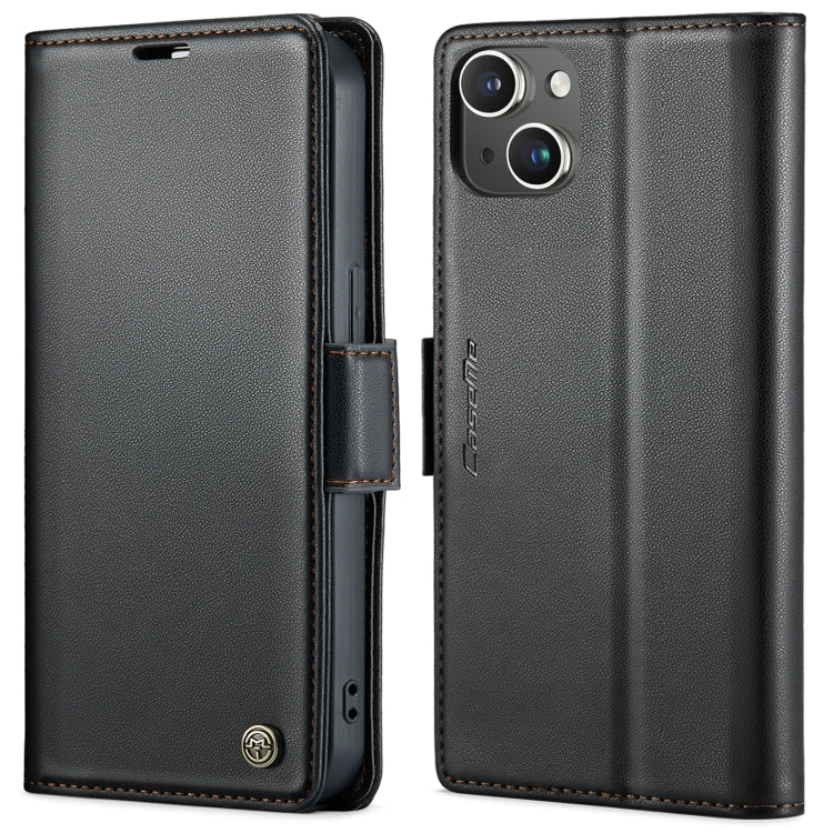CaseMe 023 ซองใส่โทรศัพท์หนังกันขโมยหัวเข็มขัดลายลิ้นจี่ลายผีเสื้อ, For iPhone 14, For iPhone 15 Pro Max, For iPhone 14 Plus, For iPhone 15 Pro, For iPhone 14 Pro, For iPhone 15 Plus, For iPhone 14 Pro Max, For iPhone 15