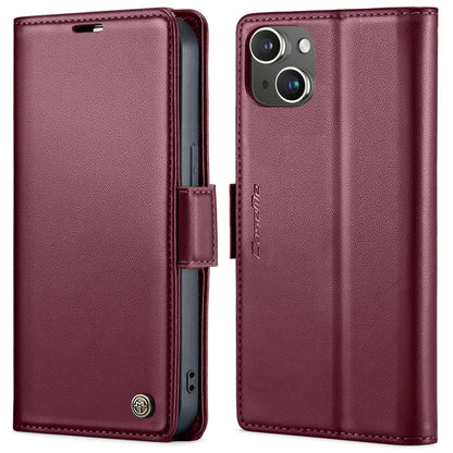 CaseMe 023 ซองใส่โทรศัพท์หนังกันขโมยหัวเข็มขัดลายลิ้นจี่ลายผีเสื้อ, For iPhone 14, For iPhone 15 Pro Max, For iPhone 14 Plus, For iPhone 15 Pro, For iPhone 14 Pro, For iPhone 15 Plus, For iPhone 14 Pro Max, For iPhone 15