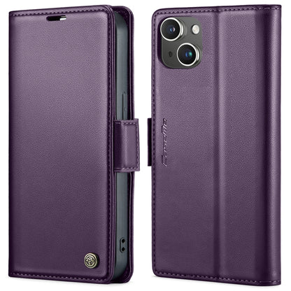 CaseMe 023 ซองใส่โทรศัพท์หนังกันขโมยหัวเข็มขัดลายลิ้นจี่ลายผีเสื้อ, For iPhone 14, For iPhone 15 Pro Max, For iPhone 14 Plus, For iPhone 15 Pro, For iPhone 14 Pro, For iPhone 15 Plus, For iPhone 14 Pro Max, For iPhone 15