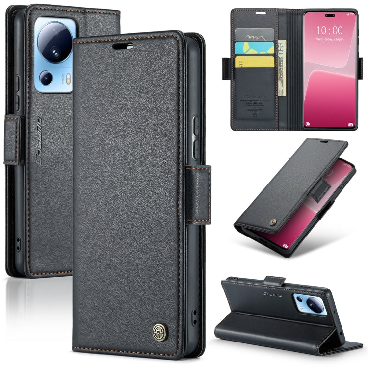 CaseMe 023 ซองใส่โทรศัพท์หนังกันขโมยหัวเข็มขัดลายลิ้นจี่ลายผีเสื้อ, For Xiaomi Poco X5 Pro 5G, For Xiaomi Poco X5 5G, For Xiaomi Redmi 11A/12C, For Xiaomi 13 Lite, For Xiaomi 13 Pro, For Xiaomi 13, For Xiaomi 12T /12T Pro/Redmi K50 Ultra               ...