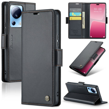 CaseMe 023 ซองใส่โทรศัพท์หนังกันขโมยหัวเข็มขัดลายลิ้นจี่ลายผีเสื้อ, For Xiaomi Poco X5 Pro 5G, For Xiaomi Poco X5 5G, For Xiaomi Redmi 11A/12C, For Xiaomi 13 Lite, For Xiaomi 13 Pro, For Xiaomi 13, For Xiaomi 12T /12T Pro/Redmi K50 Ultra               ...