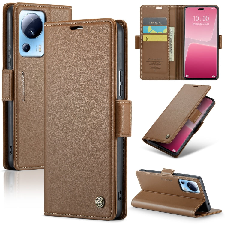 CaseMe 023 ซองใส่โทรศัพท์หนังกันขโมยหัวเข็มขัดลายลิ้นจี่ลายผีเสื้อ, For Xiaomi Poco X5 Pro 5G, For Xiaomi Poco X5 5G, For Xiaomi Redmi 11A/12C, For Xiaomi 13 Lite, For Xiaomi 13 Pro, For Xiaomi 13, For Xiaomi 12T /12T Pro/Redmi K50 Ultra               ...