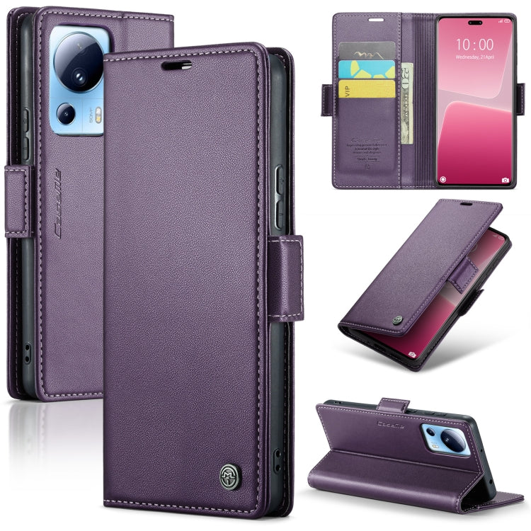 CaseMe 023 ซองใส่โทรศัพท์หนังกันขโมยหัวเข็มขัดลายลิ้นจี่ลายผีเสื้อ, For Xiaomi Poco X5 Pro 5G, For Xiaomi Poco X5 5G, For Xiaomi Redmi 11A/12C, For Xiaomi 13 Lite, For Xiaomi 13 Pro, For Xiaomi 13, For Xiaomi 12T /12T Pro/Redmi K50 Ultra               ...
