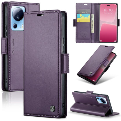 CaseMe 023 ซองใส่โทรศัพท์หนังกันขโมยหัวเข็มขัดลายลิ้นจี่ลายผีเสื้อ, For Xiaomi Poco X5 Pro 5G, For Xiaomi Poco X5 5G, For Xiaomi Redmi 11A/12C, For Xiaomi 13 Lite, For Xiaomi 13 Pro, For Xiaomi 13, For Xiaomi 12T /12T Pro/Redmi K50 Ultra               ...