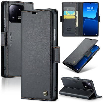 CaseMe 023 ซองใส่โทรศัพท์หนังกันขโมยหัวเข็มขัดลายลิ้นจี่ลายผีเสื้อ, For Xiaomi Poco X5 Pro 5G, For Xiaomi Poco X5 5G, For Xiaomi Redmi 11A/12C, For Xiaomi 13 Lite, For Xiaomi 13 Pro, For Xiaomi 13, For Xiaomi 12T /12T Pro/Redmi K50 Ultra               ...