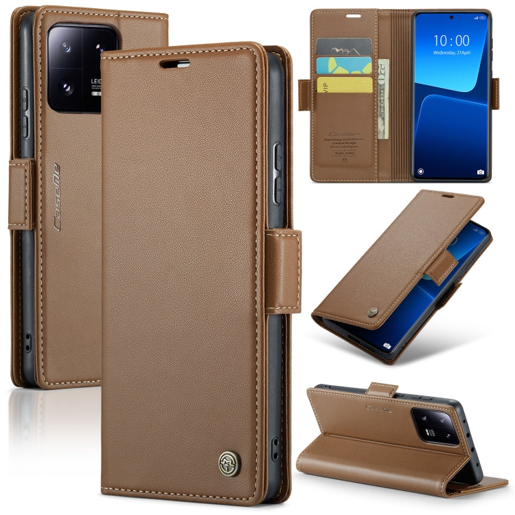 CaseMe 023 ซองใส่โทรศัพท์หนังกันขโมยหัวเข็มขัดลายลิ้นจี่ลายผีเสื้อ, For Xiaomi Poco X5 Pro 5G, For Xiaomi Poco X5 5G, For Xiaomi Redmi 11A/12C, For Xiaomi 13 Lite, For Xiaomi 13 Pro, For Xiaomi 13, For Xiaomi 12T /12T Pro/Redmi K50 Ultra               ...