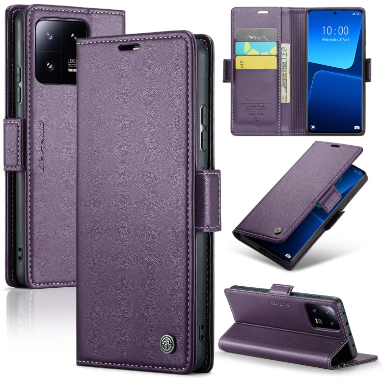CaseMe 023 ซองใส่โทรศัพท์หนังกันขโมยหัวเข็มขัดลายลิ้นจี่ลายผีเสื้อ, For Xiaomi Poco X5 Pro 5G, For Xiaomi Poco X5 5G, For Xiaomi Redmi 11A/12C, For Xiaomi 13 Lite, For Xiaomi 13 Pro, For Xiaomi 13, For Xiaomi 12T /12T Pro/Redmi K50 Ultra               ...