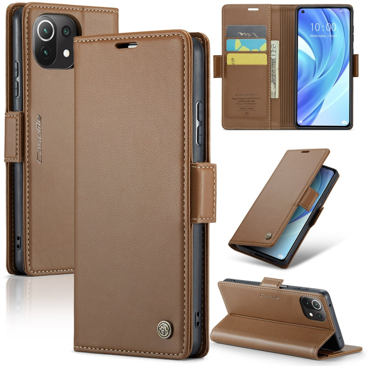 CaseMe 023 ซองใส่โทรศัพท์หนังกันขโมยหัวเข็มขัดลายลิ้นจี่ลายผีเสื้อ, For Xiaomi Redmi Note 11 Pro 5G Global, For Xiaomi Redmi Note 11 4G Global, For Xiaomi 11T / 11T Pro, For Xiaomi Mi 11 Lite, For Xiaomi Mi 10T 5G／10T Pro 5G                            ...