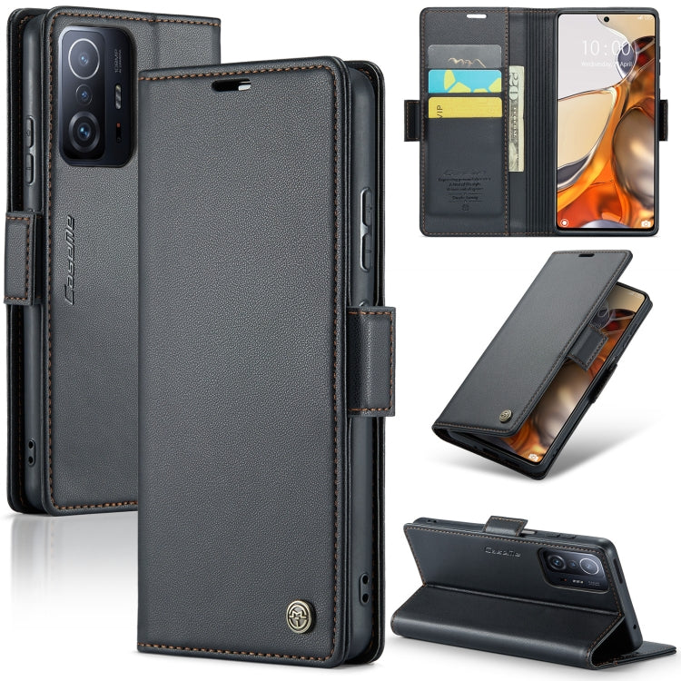 CaseMe 023 ซองใส่โทรศัพท์หนังกันขโมยหัวเข็มขัดลายลิ้นจี่ลายผีเสื้อ, For Xiaomi Redmi Note 11 Pro 5G Global, For Xiaomi Redmi Note 11 4G Global, For Xiaomi 11T / 11T Pro, For Xiaomi Mi 11 Lite, For Xiaomi Mi 10T 5G／10T Pro 5G                            ...