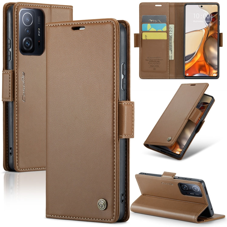 CaseMe 023 ซองใส่โทรศัพท์หนังกันขโมยหัวเข็มขัดลายลิ้นจี่ลายผีเสื้อ, For Xiaomi Redmi Note 11 Pro 5G Global, For Xiaomi Redmi Note 11 4G Global, For Xiaomi 11T / 11T Pro, For Xiaomi Mi 11 Lite, For Xiaomi Mi 10T 5G／10T Pro 5G                            ...