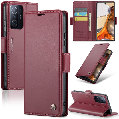 CaseMe 023 ซองใส่โทรศัพท์หนังกันขโมยหัวเข็มขัดลายลิ้นจี่ลายผีเสื้อ, For Xiaomi Redmi Note 11 Pro 5G Global, For Xiaomi Redmi Note 11 4G Global, For Xiaomi 11T / 11T Pro, For Xiaomi Mi 11 Lite, For Xiaomi Mi 10T 5G／10T Pro 5G                            ...