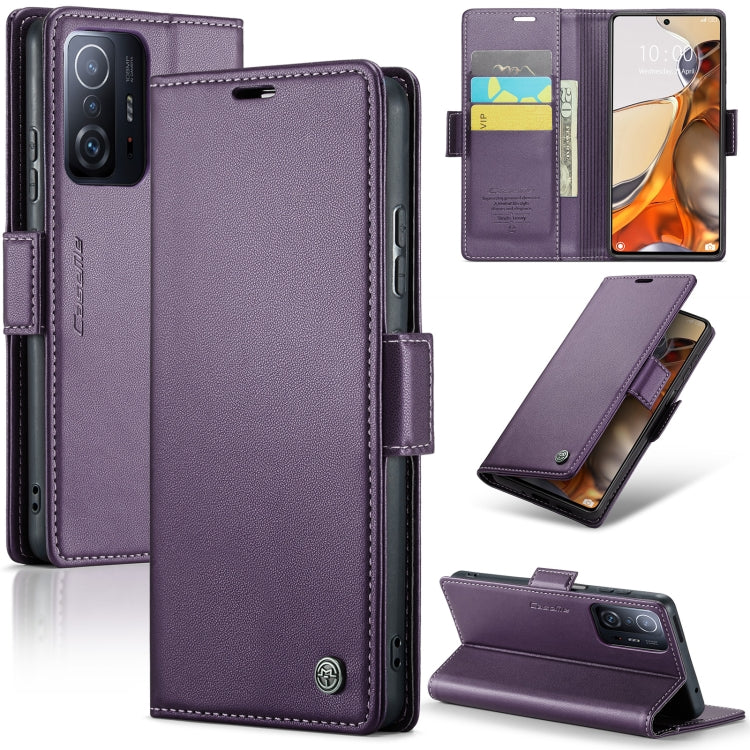 CaseMe 023 ซองใส่โทรศัพท์หนังกันขโมยหัวเข็มขัดลายลิ้นจี่ลายผีเสื้อ, For Xiaomi Redmi Note 11 Pro 5G Global, For Xiaomi Redmi Note 11 4G Global, For Xiaomi 11T / 11T Pro, For Xiaomi Mi 11 Lite, For Xiaomi Mi 10T 5G／10T Pro 5G                            ...