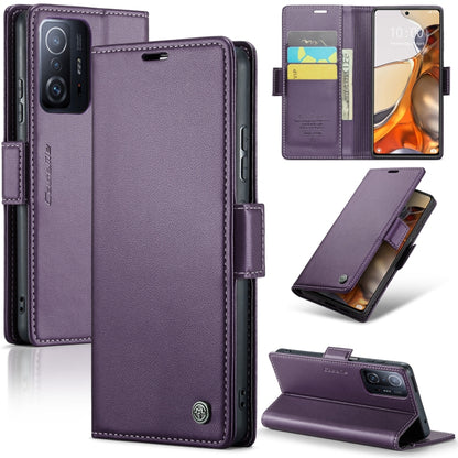 CaseMe 023 ซองใส่โทรศัพท์หนังกันขโมยหัวเข็มขัดลายลิ้นจี่ลายผีเสื้อ, For Xiaomi Redmi Note 11 Pro 5G Global, For Xiaomi Redmi Note 11 4G Global, For Xiaomi 11T / 11T Pro, For Xiaomi Mi 11 Lite, For Xiaomi Mi 10T 5G／10T Pro 5G                            ...