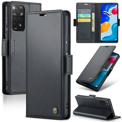 CaseMe 023 ซองใส่โทรศัพท์หนังกันขโมยหัวเข็มขัดลายลิ้นจี่ลายผีเสื้อ, For Xiaomi Redmi Note 11 Pro 5G Global, For Xiaomi Redmi Note 11 4G Global, For Xiaomi 11T / 11T Pro, For Xiaomi Mi 11 Lite, For Xiaomi Mi 10T 5G／10T Pro 5G                            ...