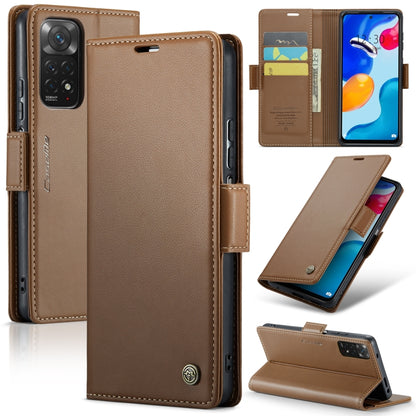 CaseMe 023 ซองใส่โทรศัพท์หนังกันขโมยหัวเข็มขัดลายลิ้นจี่ลายผีเสื้อ, For Xiaomi Redmi Note 11 Pro 5G Global, For Xiaomi Redmi Note 11 4G Global, For Xiaomi 11T / 11T Pro, For Xiaomi Mi 11 Lite, For Xiaomi Mi 10T 5G／10T Pro 5G                            ...