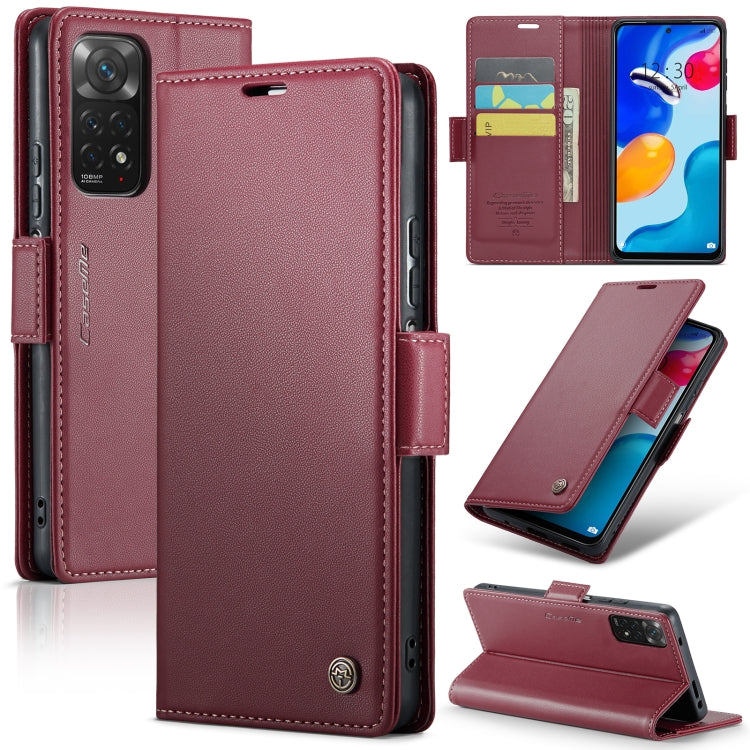 CaseMe 023 ซองใส่โทรศัพท์หนังกันขโมยหัวเข็มขัดลายลิ้นจี่ลายผีเสื้อ, For Xiaomi Redmi Note 11 Pro 5G Global, For Xiaomi Redmi Note 11 4G Global, For Xiaomi 11T / 11T Pro, For Xiaomi Mi 11 Lite, For Xiaomi Mi 10T 5G／10T Pro 5G                            ...