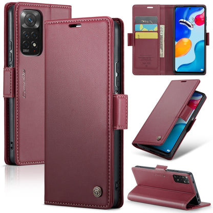 CaseMe 023 ซองใส่โทรศัพท์หนังกันขโมยหัวเข็มขัดลายลิ้นจี่ลายผีเสื้อ, For Xiaomi Redmi Note 11 Pro 5G Global, For Xiaomi Redmi Note 11 4G Global, For Xiaomi 11T / 11T Pro, For Xiaomi Mi 11 Lite, For Xiaomi Mi 10T 5G／10T Pro 5G                            ...