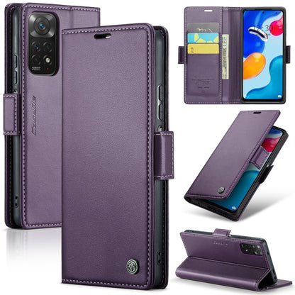 CaseMe 023 ซองใส่โทรศัพท์หนังกันขโมยหัวเข็มขัดลายลิ้นจี่ลายผีเสื้อ, For Xiaomi Redmi Note 11 Pro 5G Global, For Xiaomi Redmi Note 11 4G Global, For Xiaomi 11T / 11T Pro, For Xiaomi Mi 11 Lite, For Xiaomi Mi 10T 5G／10T Pro 5G                            ...