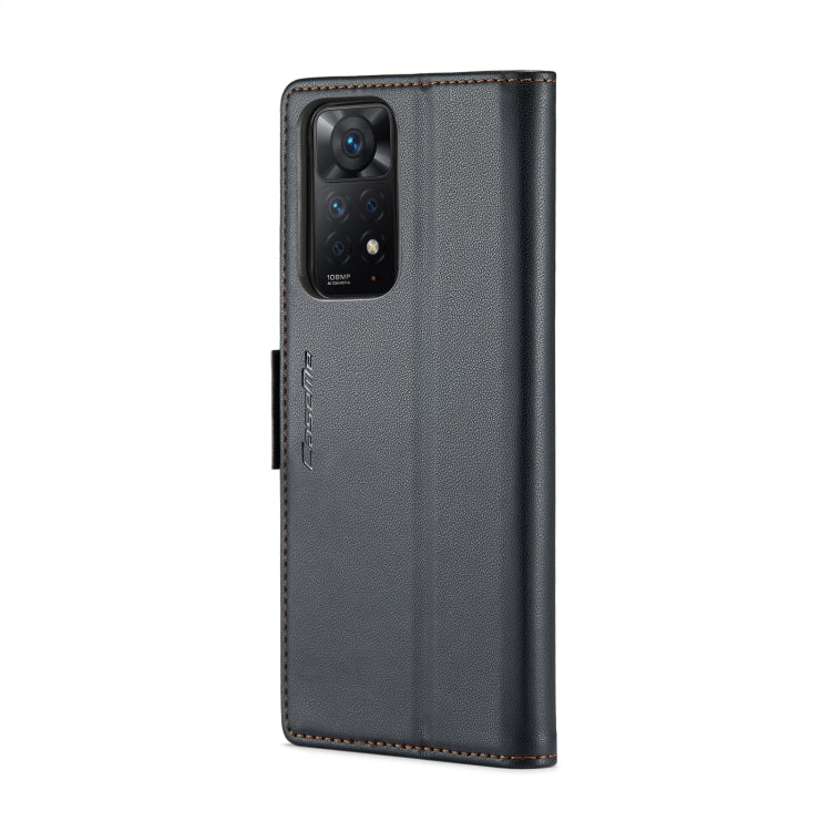CaseMe 023 ซองใส่โทรศัพท์หนังกันขโมยหัวเข็มขัดลายลิ้นจี่ลายผีเสื้อ, For Xiaomi Redmi Note 11 Pro 5G Global, For Xiaomi Redmi Note 11 4G Global, For Xiaomi 11T / 11T Pro, For Xiaomi Mi 11 Lite, For Xiaomi Mi 10T 5G／10T Pro 5G                            ...
