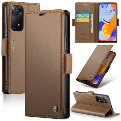 CaseMe 023 ซองใส่โทรศัพท์หนังกันขโมยหัวเข็มขัดลายลิ้นจี่ลายผีเสื้อ, For Xiaomi Redmi Note 11 Pro 5G Global, For Xiaomi Redmi Note 11 4G Global, For Xiaomi 11T / 11T Pro, For Xiaomi Mi 11 Lite, For Xiaomi Mi 10T 5G／10T Pro 5G                            ...