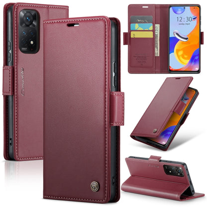 CaseMe 023 ซองใส่โทรศัพท์หนังกันขโมยหัวเข็มขัดลายลิ้นจี่ลายผีเสื้อ, For Xiaomi Redmi Note 11 Pro 5G Global, For Xiaomi Redmi Note 11 4G Global, For Xiaomi 11T / 11T Pro, For Xiaomi Mi 11 Lite, For Xiaomi Mi 10T 5G／10T Pro 5G                            ...