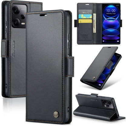 CaseMe 023 ซองใส่โทรศัพท์หนังกันขโมยหัวเข็มขัดลายลิ้นจี่ลายผีเสื้อ, For Xiaomi Poco X5 Pro 5G, For Xiaomi Poco X5 5G, For Xiaomi Redmi 11A/12C, For Xiaomi 13 Lite, For Xiaomi 13 Pro, For Xiaomi 13, For Xiaomi 12T /12T Pro/Redmi K50 Ultra               ...