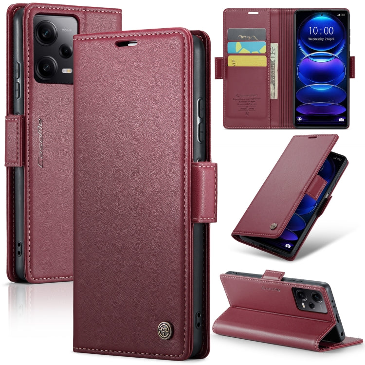 CaseMe 023 ซองใส่โทรศัพท์หนังกันขโมยหัวเข็มขัดลายลิ้นจี่ลายผีเสื้อ, For Xiaomi Poco X5 Pro 5G, For Xiaomi Poco X5 5G, For Xiaomi Redmi 11A/12C, For Xiaomi 13 Lite, For Xiaomi 13 Pro, For Xiaomi 13, For Xiaomi 12T /12T Pro/Redmi K50 Ultra               ...