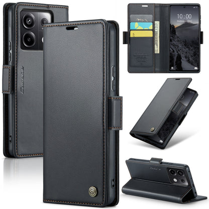 CaseMe 023 ซองใส่โทรศัพท์หนังกันขโมยหัวเข็มขัดลายลิ้นจี่ลายผีเสื้อ, For Xiaomi Redmi Note 13 Pro 4G, For Xiaomi Redmi Note 13 4G, For Xiaomi Redmi 13C 4G / 13C 5G, For Xiaomi Poco C65 4G, For Xiaomi Poco X6 Pro 5G/Redmi K70E 5G, For Xiaomi Poco X6 5G  ...