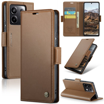 CaseMe 023 ซองใส่โทรศัพท์หนังกันขโมยหัวเข็มขัดลายลิ้นจี่ลายผีเสื้อ, For Xiaomi Redmi Note 13 Pro 4G, For Xiaomi Redmi Note 13 4G, For Xiaomi Redmi 13C 4G / 13C 5G, For Xiaomi Poco C65 4G, For Xiaomi Poco X6 Pro 5G/Redmi K70E 5G, For Xiaomi Poco X6 5G  ...