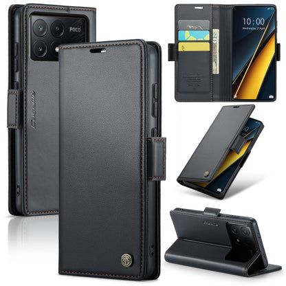 CaseMe 023 ซองใส่โทรศัพท์หนังกันขโมยหัวเข็มขัดลายลิ้นจี่ลายผีเสื้อ, For Xiaomi Redmi Note 13 Pro 4G, For Xiaomi Redmi Note 13 4G, For Xiaomi Redmi 13C 4G / 13C 5G, For Xiaomi Poco C65 4G, For Xiaomi Poco X6 Pro 5G/Redmi K70E 5G, For Xiaomi Poco X6 5G  ...