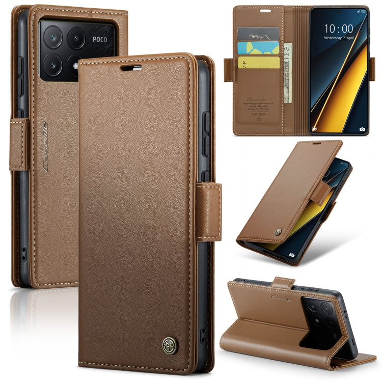 CaseMe 023 ซองใส่โทรศัพท์หนังกันขโมยหัวเข็มขัดลายลิ้นจี่ลายผีเสื้อ, For Xiaomi Redmi Note 13 Pro 4G, For Xiaomi Redmi Note 13 4G, For Xiaomi Redmi 13C 4G / 13C 5G, For Xiaomi Poco C65 4G, For Xiaomi Poco X6 Pro 5G/Redmi K70E 5G, For Xiaomi Poco X6 5G  ...
