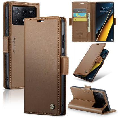 CaseMe 023 ซองใส่โทรศัพท์หนังกันขโมยหัวเข็มขัดลายลิ้นจี่ลายผีเสื้อ, For Xiaomi Redmi Note 13 Pro 4G, For Xiaomi Redmi Note 13 4G, For Xiaomi Redmi 13C 4G / 13C 5G, For Xiaomi Poco C65 4G, For Xiaomi Poco X6 Pro 5G/Redmi K70E 5G, For Xiaomi Poco X6 5G  ...