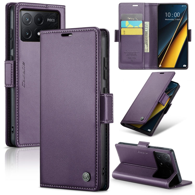 CaseMe 023 ซองใส่โทรศัพท์หนังกันขโมยหัวเข็มขัดลายลิ้นจี่ลายผีเสื้อ, For Xiaomi Redmi Note 13 Pro 4G, For Xiaomi Redmi Note 13 4G, For Xiaomi Redmi 13C 4G / 13C 5G, For Xiaomi Poco C65 4G, For Xiaomi Poco X6 Pro 5G/Redmi K70E 5G, For Xiaomi Poco X6 5G  ...