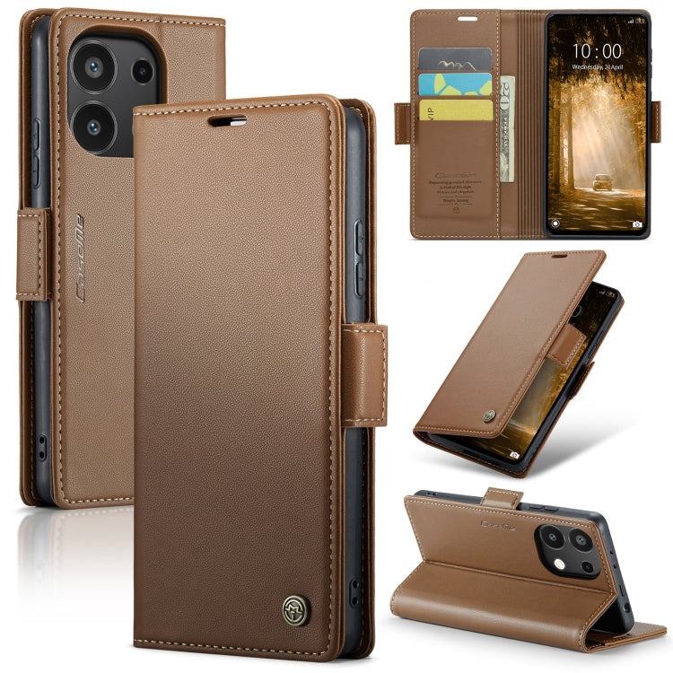CaseMe 023 ซองใส่โทรศัพท์หนังกันขโมยหัวเข็มขัดลายลิ้นจี่ลายผีเสื้อ, For Xiaomi Redmi Note 13 Pro 4G, For Xiaomi Redmi Note 13 4G, For Xiaomi Redmi 13C 4G / 13C 5G, For Xiaomi Poco C65 4G, For Xiaomi Poco X6 Pro 5G/Redmi K70E 5G, For Xiaomi Poco X6 5G  ...
