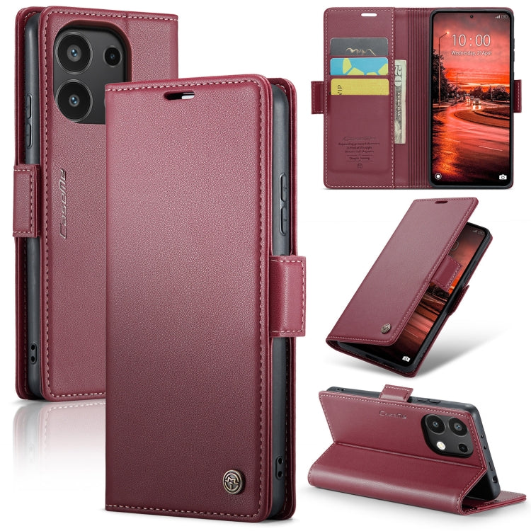 CaseMe 023 ซองใส่โทรศัพท์หนังกันขโมยหัวเข็มขัดลายลิ้นจี่ลายผีเสื้อ, For Xiaomi Redmi Note 13 Pro 4G, For Xiaomi Redmi Note 13 4G, For Xiaomi Redmi 13C 4G / 13C 5G, For Xiaomi Poco C65 4G, For Xiaomi Poco X6 Pro 5G/Redmi K70E 5G, For Xiaomi Poco X6 5G  ...