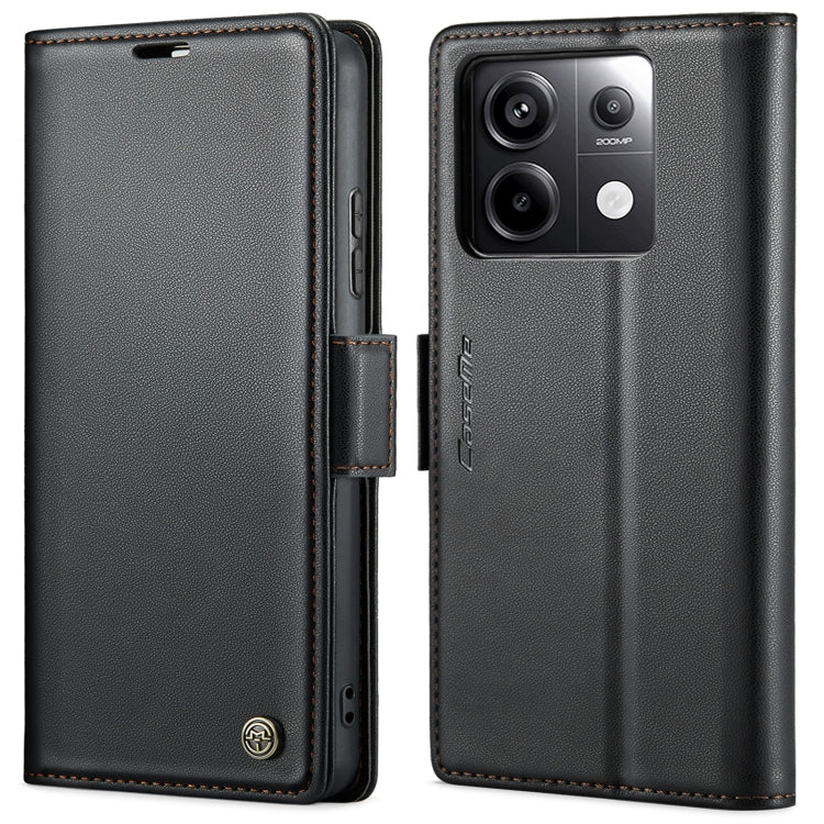 CaseMe 023 ซองใส่โทรศัพท์หนังกันขโมยหัวเข็มขัดลายลิ้นจี่ลายผีเสื้อ, For Xiaomi Redmi Note 13 Pro 4G, For Xiaomi Redmi Note 13 4G, For Xiaomi Redmi 13C 4G / 13C 5G, For Xiaomi Poco C65 4G, For Xiaomi Poco X6 Pro 5G/Redmi K70E 5G, For Xiaomi Poco X6 5G  ...