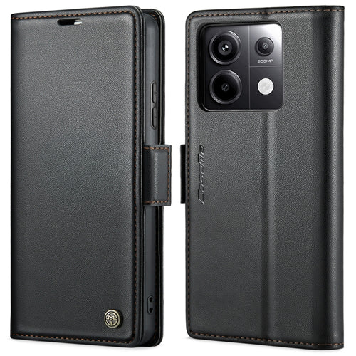 CaseMe 023 ซองใส่โทรศัพท์หนังกันขโมยหัวเข็มขัดลายลิ้นจี่ลายผีเสื้อ, For Xiaomi Redmi Note 13 Pro 4G, For Xiaomi Redmi Note 13 4G, For Xiaomi Redmi 13C 4G / 13C 5G, For Xiaomi Poco C65 4G, For Xiaomi Poco X6 Pro 5G/Redmi K70E 5G, For Xiaomi Poco X6 5G  ...