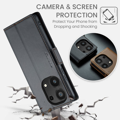 CaseMe 023 ซองใส่โทรศัพท์หนังกันขโมยหัวเข็มขัดลายลิ้นจี่ลายผีเสื้อ, For Xiaomi Redmi Note 13 Pro 4G, For Xiaomi Redmi Note 13 4G, For Xiaomi Redmi 13C 4G / 13C 5G, For Xiaomi Poco C65 4G, For Xiaomi Poco X6 Pro 5G/Redmi K70E 5G, For Xiaomi Poco X6 5G  ...