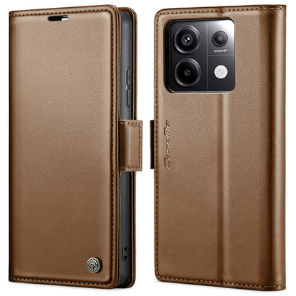 CaseMe 023 ซองใส่โทรศัพท์หนังกันขโมยหัวเข็มขัดลายลิ้นจี่ลายผีเสื้อ, For Xiaomi Redmi Note 13 Pro 4G, For Xiaomi Redmi Note 13 4G, For Xiaomi Redmi 13C 4G / 13C 5G, For Xiaomi Poco C65 4G, For Xiaomi Poco X6 Pro 5G/Redmi K70E 5G, For Xiaomi Poco X6 5G  ...