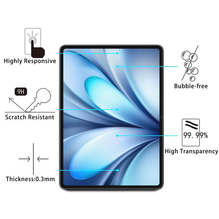 ฟิล์มกระจกนิรภัยป้องกันการระเบิด 2 ชิ้น 9H 0.3 มม, For vivo Pad5e / iQOO Pad5e, For vivo Pad SE 12.3 inch, For vivo Pad 3, For vivo iQOO Pad2 Pro 13 inch, For vivo iQOO Pad2 12.1 / OnePlus Pad Pro, For vivo iQOO Pad