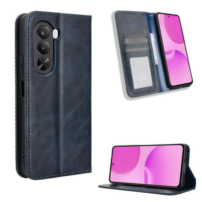 ซองใส่โทรศัพท์หนังพื้นผิวย้อนยุคหัวเข็มขัดแม่เหล็ก, For Realme C100 4G, For Realme C83 5G / P4 Lite 5G, For Realme P4 Power 5G, For Realme Note 80 4G, For Realme 16 5G, For Realme 16 Pro+ 5G, For Realme 16 Pro 5G, For Realme P4x 5G                     ...