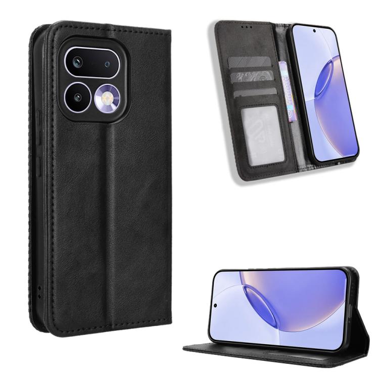 ซองใส่โทรศัพท์หนังพื้นผิวย้อนยุคหัวเข็มขัดแม่เหล็ก, For Realme C100 4G, For Realme C83 5G / P4 Lite 5G, For Realme P4 Power 5G, For Realme Note 80 4G, For Realme 16 5G, For Realme 16 Pro+ 5G, For Realme 16 Pro 5G, For Realme P4x 5G                     ...