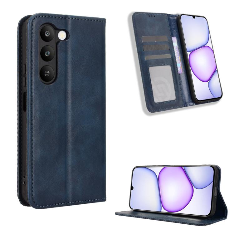 ซองใส่โทรศัพท์หนังพื้นผิวย้อนยุคหัวเข็มขัดแม่เหล็ก, For Realme C100 4G, For Realme C83 5G / P4 Lite 5G, For Realme P4 Power 5G, For Realme Note 80 4G, For Realme 16 5G, For Realme 16 Pro+ 5G, For Realme 16 Pro 5G, For Realme P4x 5G                     ...